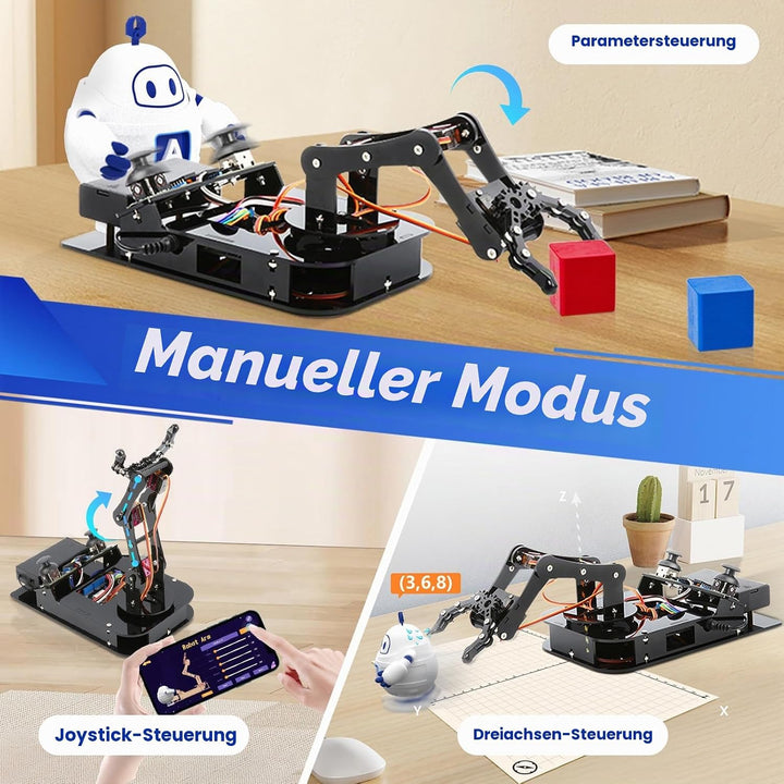4DOF Roboterarm-Kit für Kinder, kompatibel mit Arduino IDE, Programmierung ESP32 Smart Robot Arm Bui