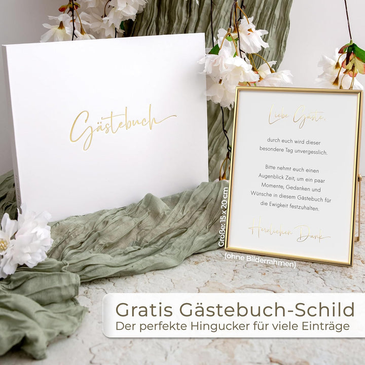 Love Notes Gästebuch Hochzeit, Geburtstag &amp; Jeder Anlass [100 Blanko Seiten] Hochwertiges Gästebuch