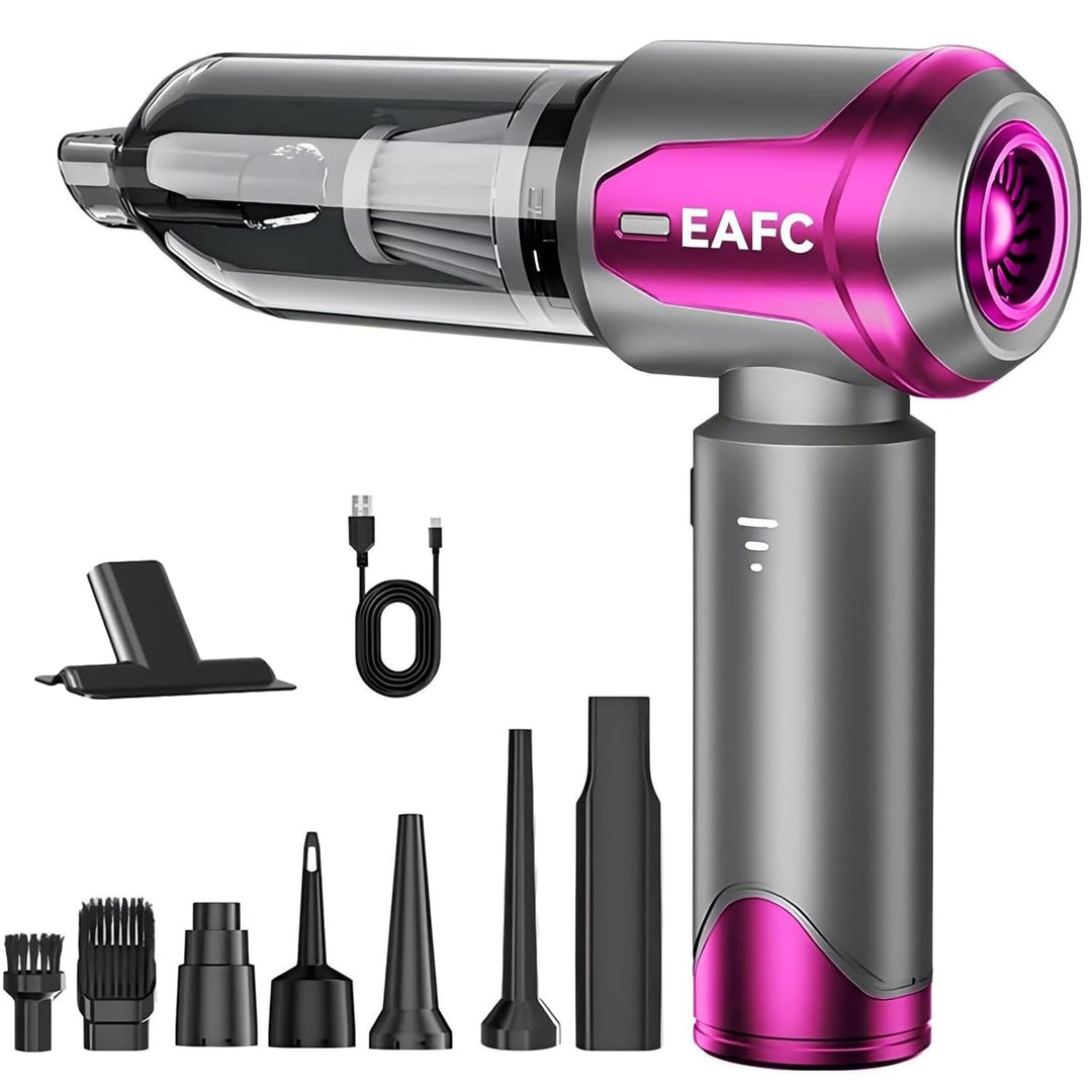Kabelloser Handstaubsauger 16000Pa, 2-in-1 Staubsauger & Blaser mit 6000mAh Akku, Type-C, Tierhaare