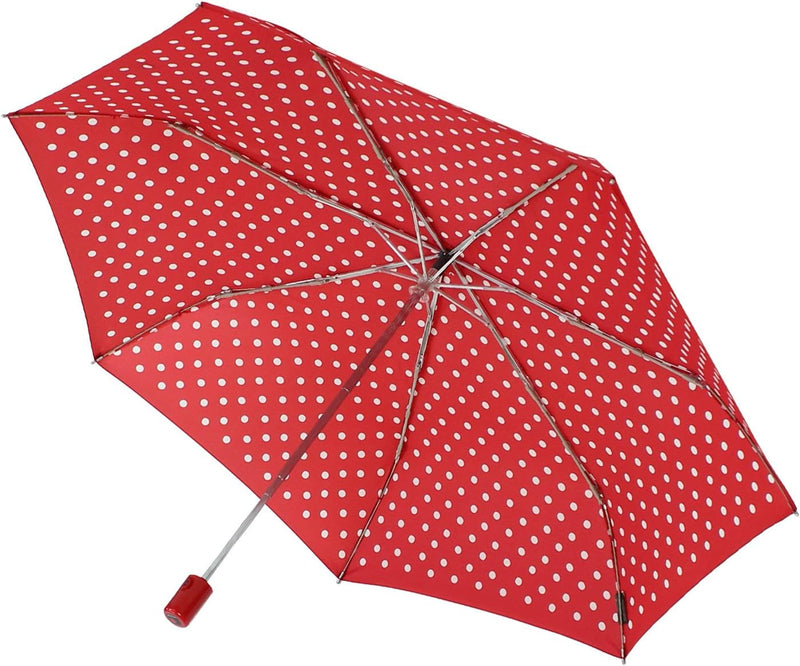 Knirps Taschenschirm Slim Duomatic Polka Dots (red-White im neopren-case), Red-white im Neopren-case