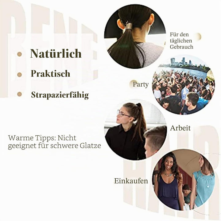 Benehair Ponytail Extension Echthaar, 100% Echthaar Zopf Extensions Echthaar, Wrap Around Ponytail f
