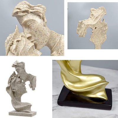 PIGPIGFLY Liebeskuss Statue,Abstrakte Skulptur,Deko Figuren, Deko Wohnzimmer Modern Zum Hinstellen,