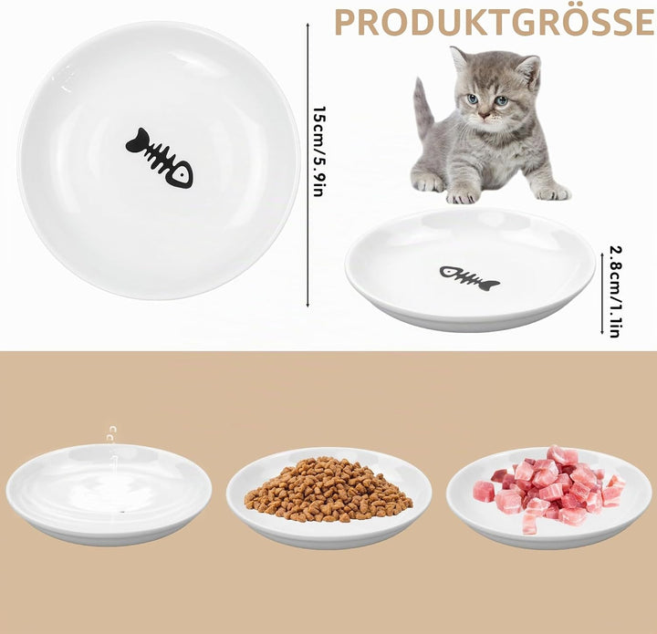 Galerie SV 6 Stück Futternapf Katze - Katzen Napfset - Katzennapf Keramik - Katzennapf ErhöHt - Napf