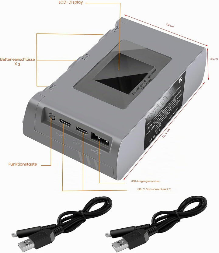 LYONGTECH LCD Akku Ladegerät Zweiwege Ladestation für DJI Mini 2,Mini SE/2 SE Drohne, Akkuladestatio
