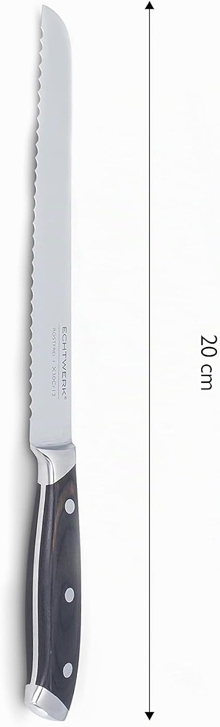 ECHTWERK Messerblock/ Küchenmesser-Set aus Akazienholz mit rutschhemmenden Gummifüssen, Inkl. Integr