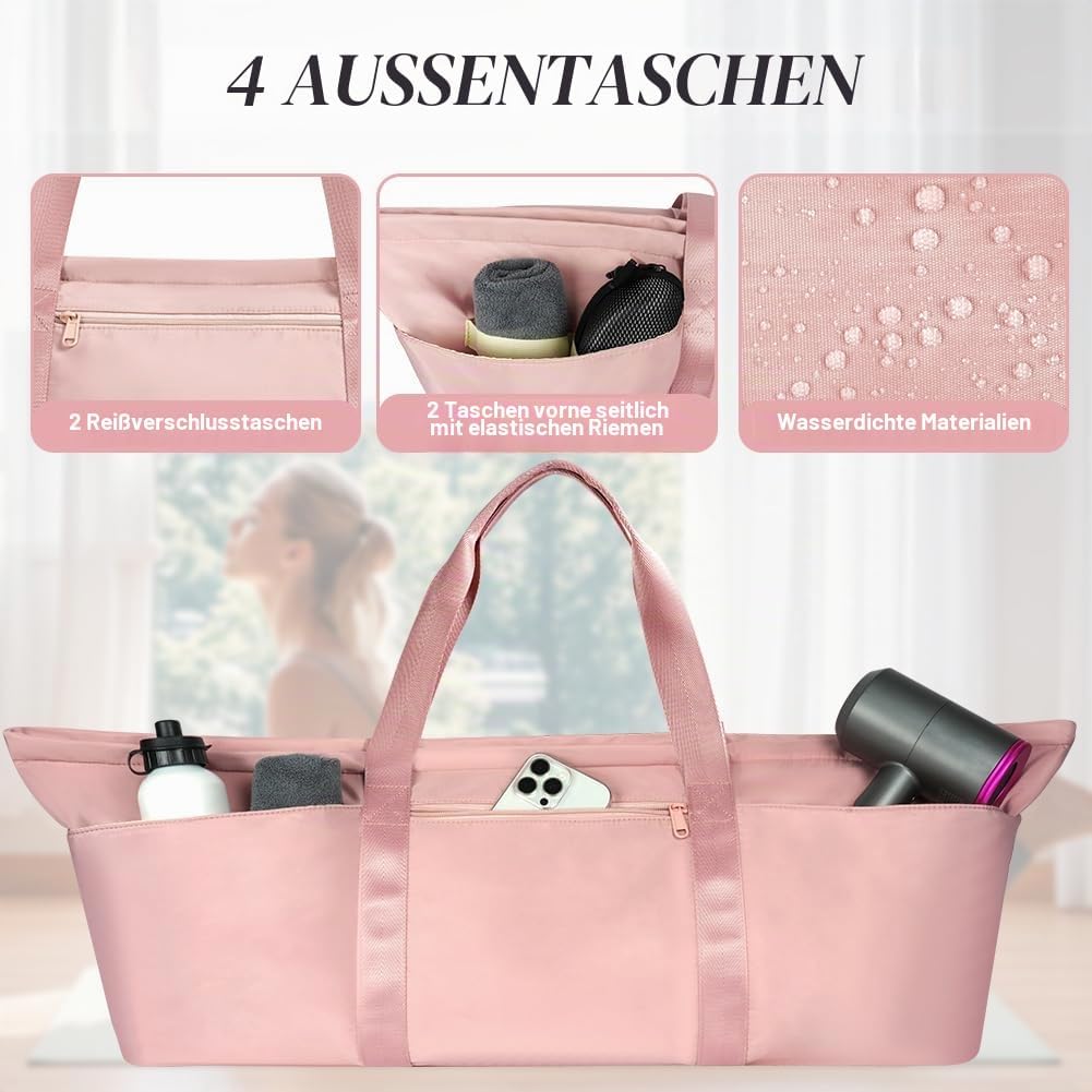 Sporttasche Damen, Gross Yogatasche, Yogamatte Tasche, Sporttasche Damen mit Nassfach &amp; Schuhtasche,