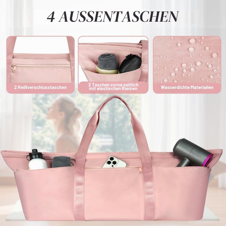 Sporttasche Damen, Gross Yogatasche, Yogamatte Tasche, Sporttasche Damen mit Nassfach &amp; Schuhtasche,