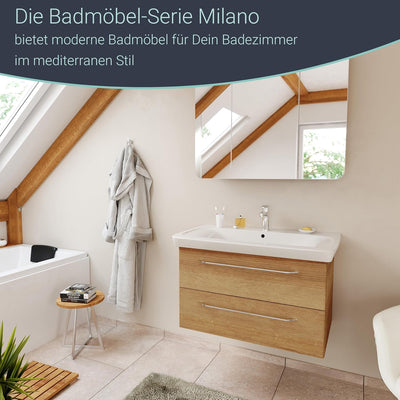 FACKELMANN Keramik Waschtisch Milano/Masse (B x H x T): ca. 107,5 x 17 x 54,5 cm/Keramikbecken/hochw