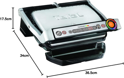 Tefal GC716D Kontaktgrill, Kunststoff, Schwarz, Metallisch, 401 x 229 x 450 mm