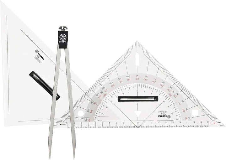 Ecobra, Navigationsbesteck mit Anlege- + Kursdreick und Marinezirkel