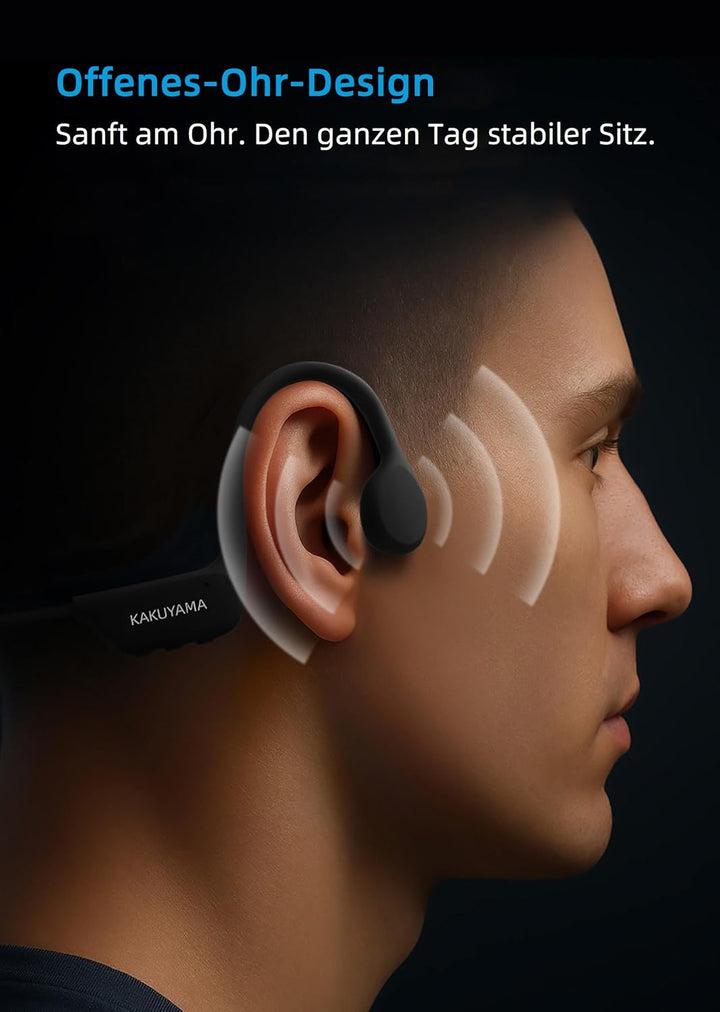 X17 Knochenleitungskopfhörer, Offene Ohrhörer mit Bluetooth 6.0, IPX8 Wasserdicht, 10 Stunden Akkula