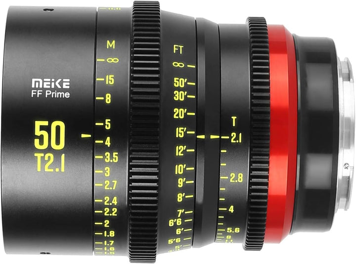 Meike 50 mm T2.1 Vollrahmen manueller Fokus Weitwinkelobjektiv für Canon EF Mount und Cine Camcorder