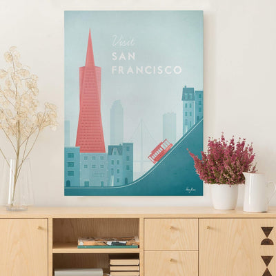 Bilderwelten Leinwandbild Reiseposter San Francisco 40 x 30cm Canvas 40cm x 30cm - Canvas, 40cm x 30