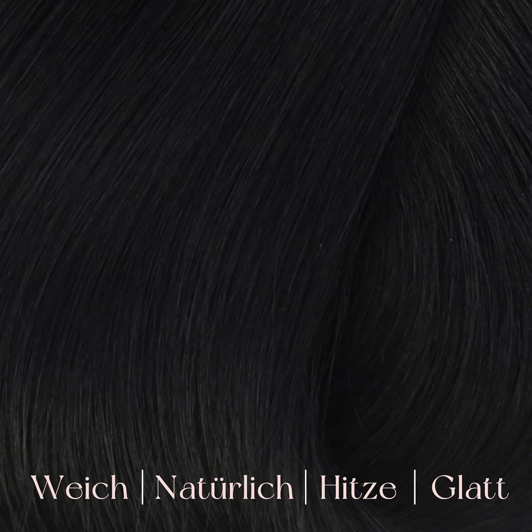 Easyouth Schwarz Clip in Extensions Echthaar Remy Extensions Clip in Echthaar Schwarz Echthaar Exten