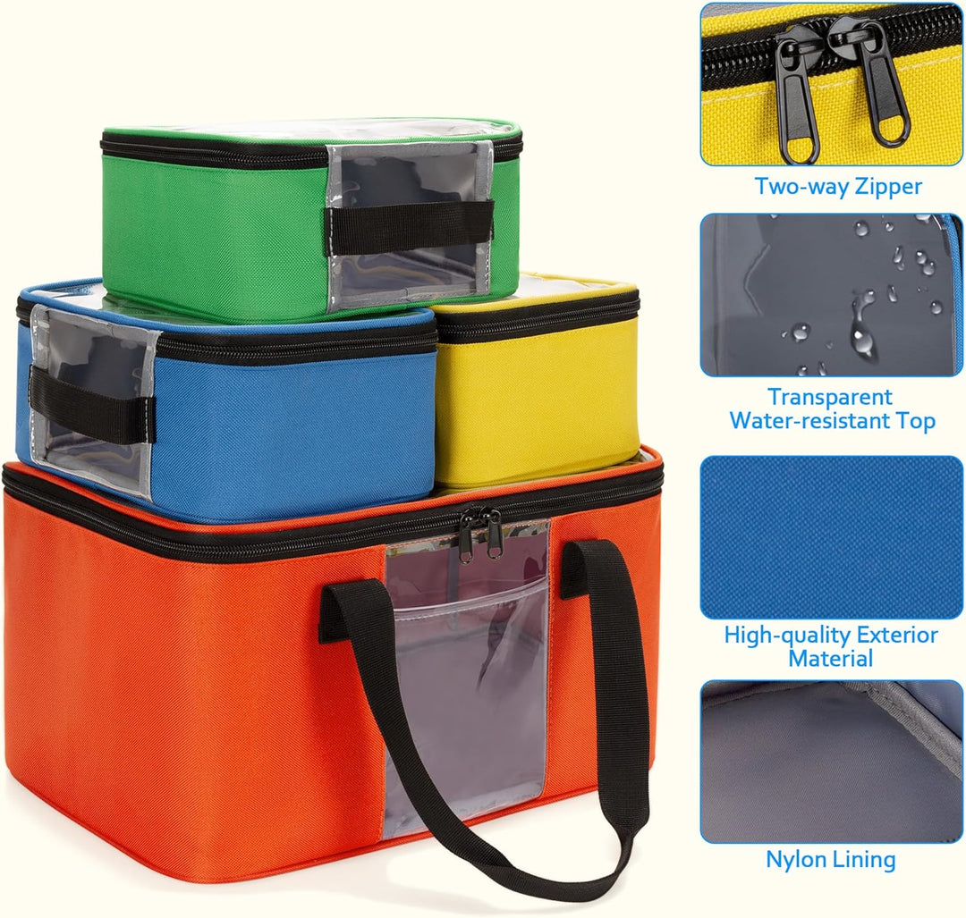 4 Stück Spielzeug Aufbewahrungstasche kompatibel mit Bausteinen, Puppen, Spielzeugautos, magnetische