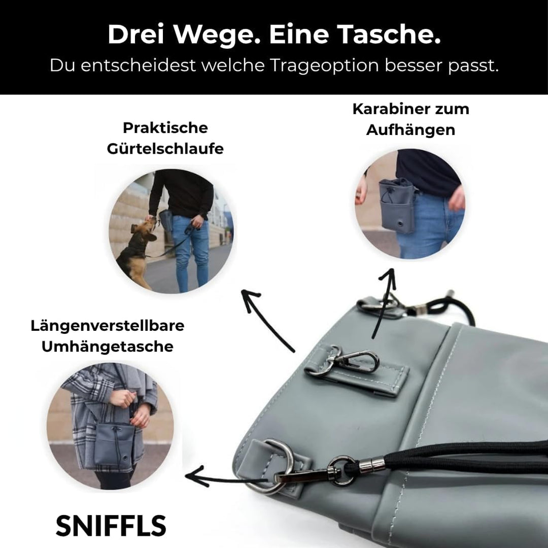 Leckerlibeutel für Hunde, Leckerlitasche Hund zum Umhängen, Futterbeutel Hundetraining, Gassi Tasche