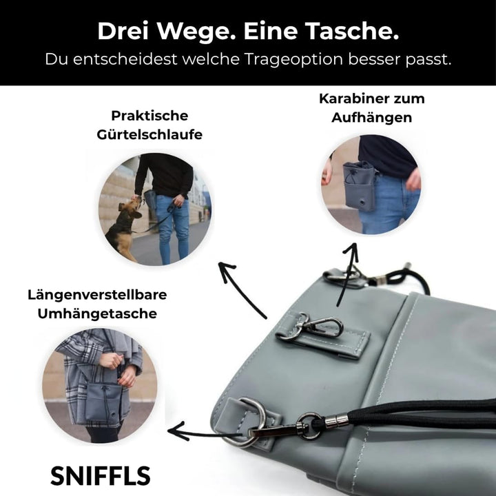 Leckerlibeutel für Hunde, Leckerlitasche Hund zum Umhängen, Futterbeutel Hundetraining, Gassi Tasche