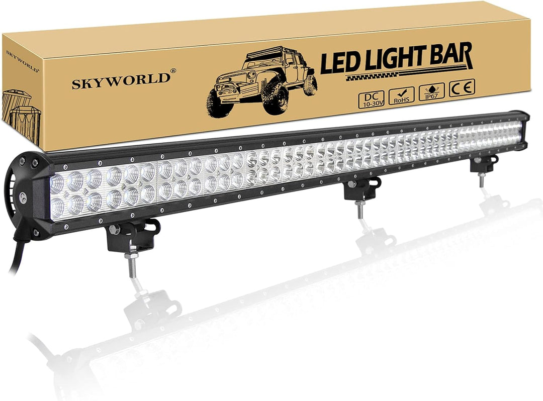 SKYWORLD led zusatzscheinwerfer bar, Zweireihiges wasserdicht 44 Zoll Scheinwerfer Flutlicht Combo o