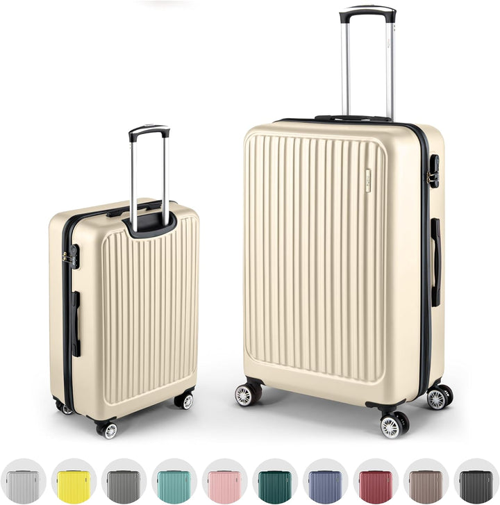 Easy Move ABS Hartschalenkoffer [ERGONOMISCH & SICHER] - Grosser Trolley Koffer mit 360° Rädern, Zah