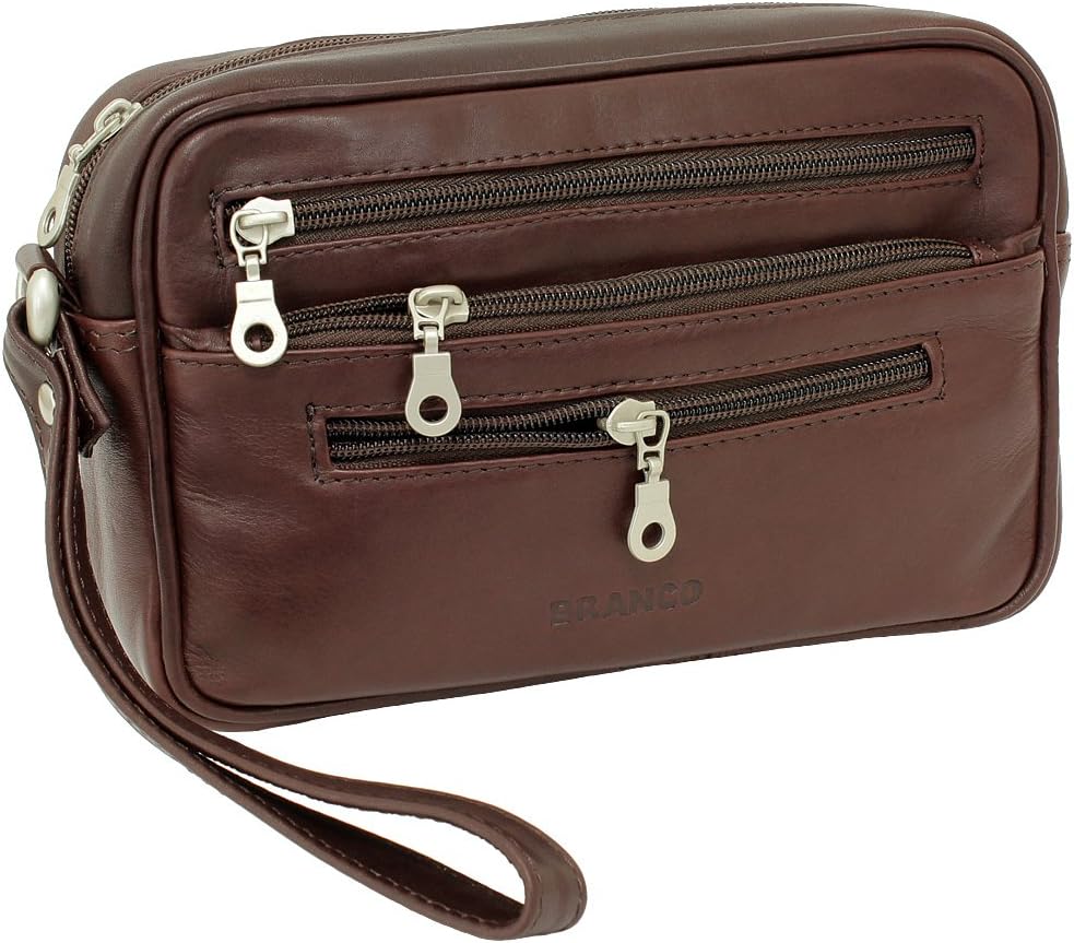 Branco Business Herren Handgelenktasche Herrentasche Damen Tasche Leder schwarz | braun | natur - se