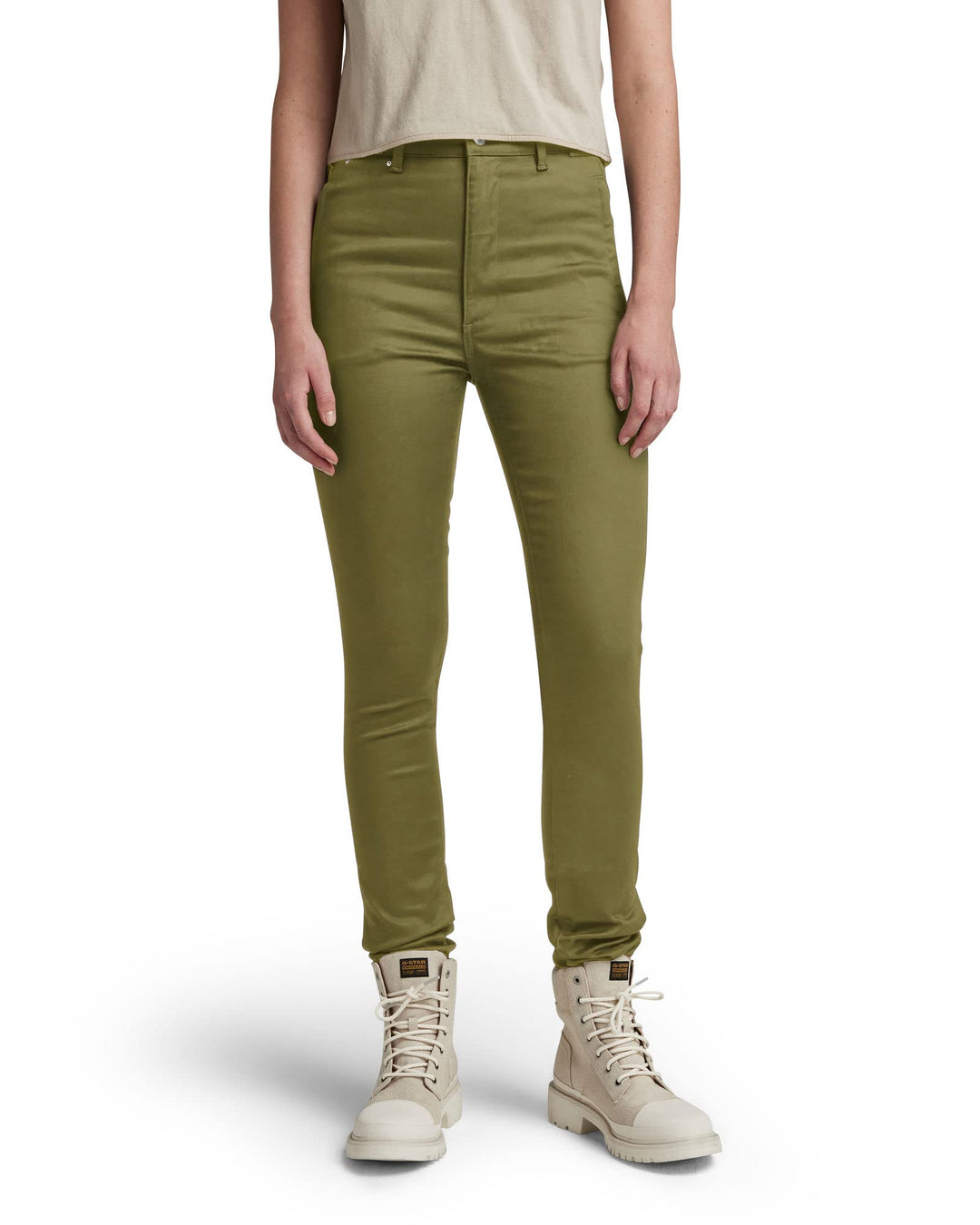 G-STAR RAW Damen Skinny Chinohose Pants 27W / 32L Grün (Smoke Olive D22892-c105-b212), 27W / 32L Gr&amp;