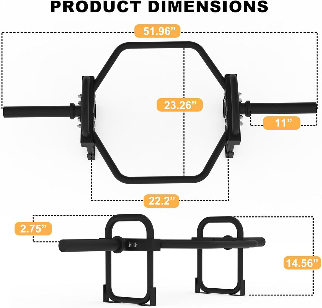 GarveeLife Hex Trap Bar mit Doppelgriffen, 180 kg Kapazität – 2-Zoll-Hülse, rutschfeste Endkappen, s