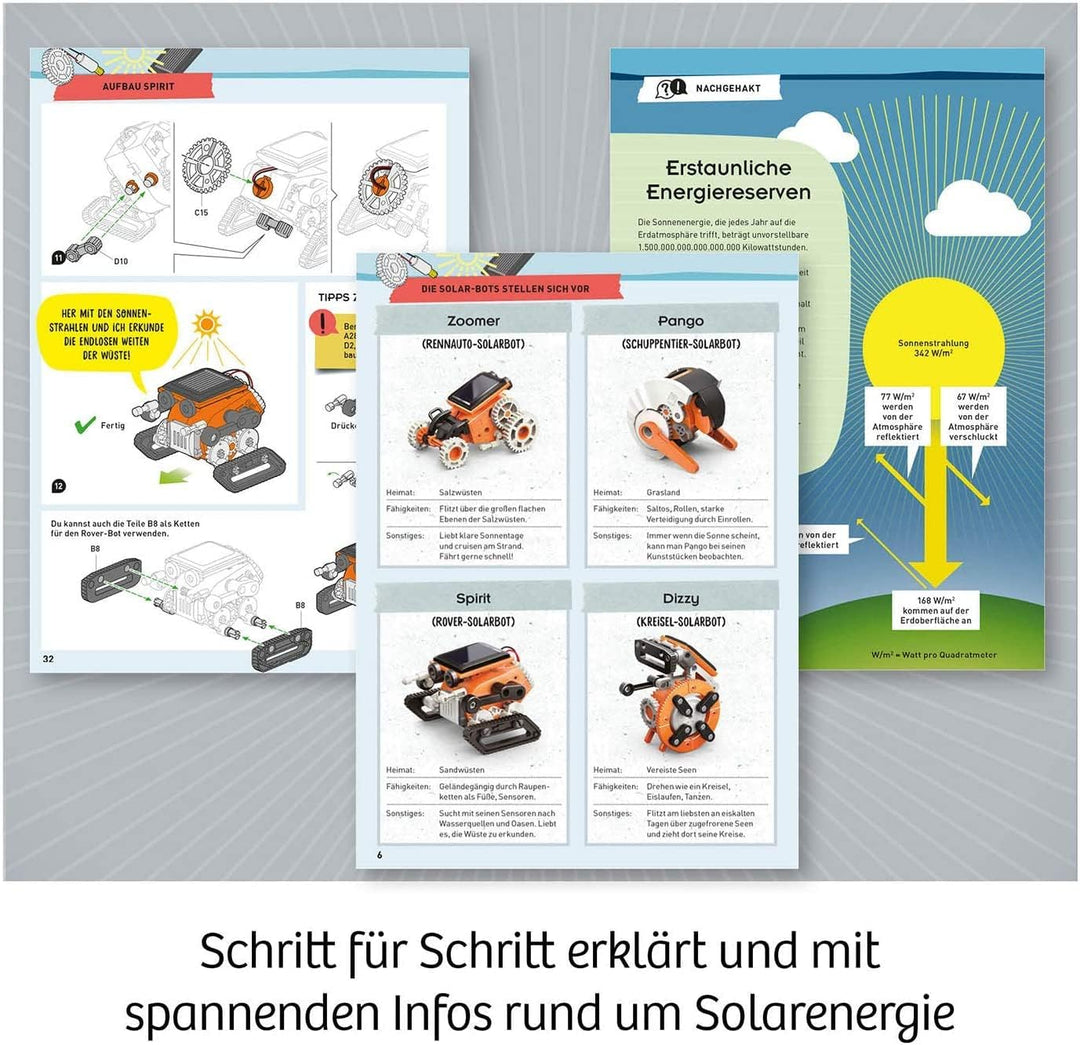 KOSMOS 620677 Solar Bots, Baue 8 Solar-Modelle, Bausatz für Roboter mit Solarenergie-Antrieb, Solarz