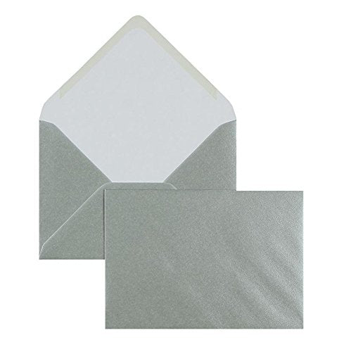 Farbige Briefhüllen | Premium | 133 x 184 mm Silber (100 Stück) Nassklebung | Briefhüllen, Kuverts,