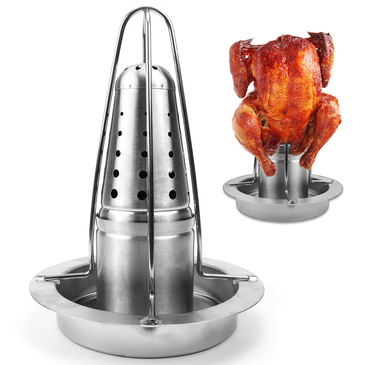 Hähnchenbräter 1 Stück Hähnchenhalter Grill Hähnchengrill aus Edelstahl Geflügelbräter für Backofen