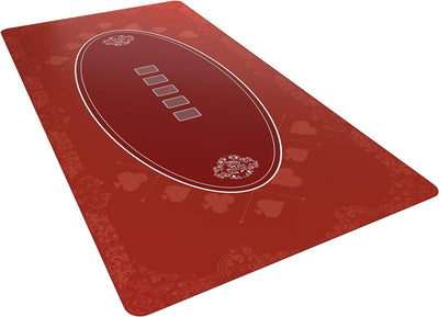 Bullets Playing Cards Designer Pokermatte rot in 200 x 100 cm für den eigenen Pokertisch - XXL Delux