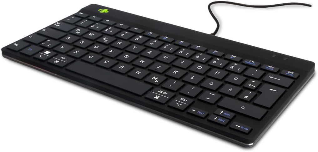 R-Go Tools Break Tastatur, Deutsches QWERTZ Layout, Mini Tastatur ohne nummernblock, Mit Pausenanzei