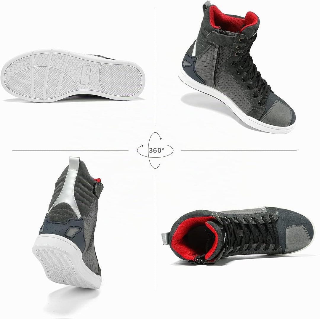 BORLENI Motorradschuhe Herren Sommer Motorradstiefel Männer lässige atmungsaktive Leder motorrad sne
