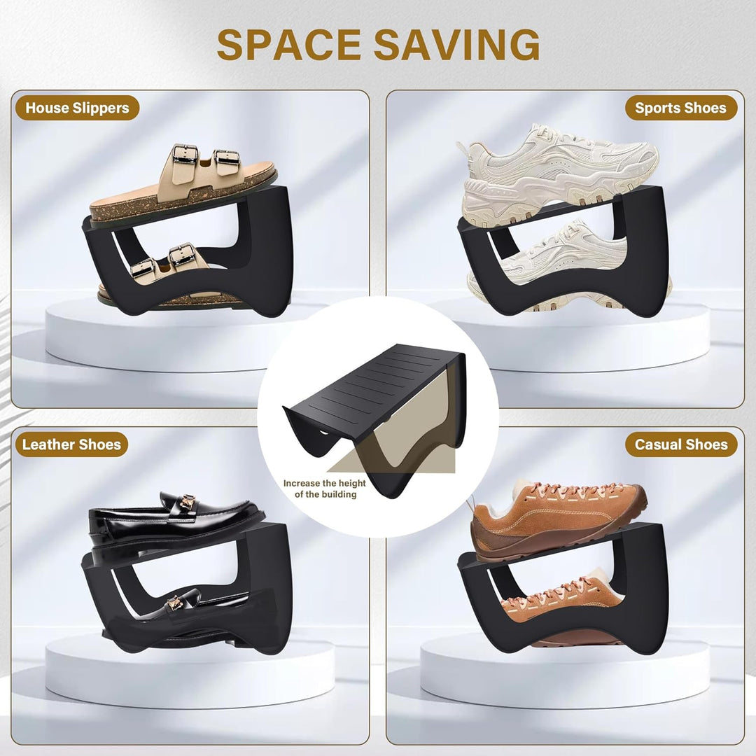 AufuN 10 Stück rutschfest Schuhstapler Schuhschlitze PP Anti-rutsch Schuhhalter Schuhregale Platzspa