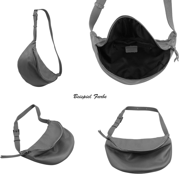 SH Leder echt Leder Damen Unisex Brusttasche für Festival Reise mittelgross Hüfttasche Crossbody Bag