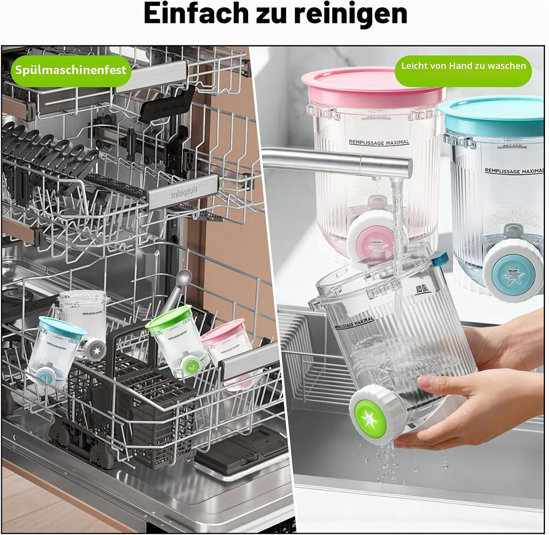 4 Stück Für Ninja Swirl Creami Behälter 480 ml Eisbehälter, Kompatibel mit Ninja Creami NC700 &amp; NC70
