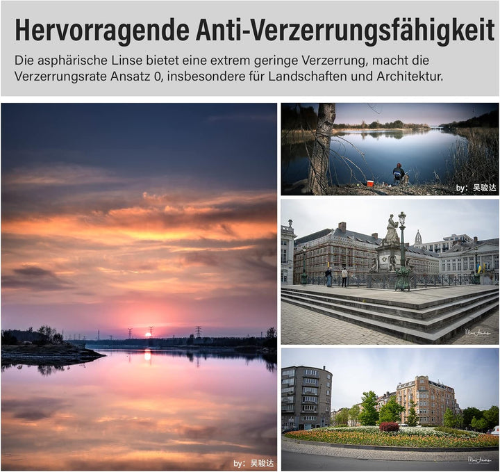 AstrHori 14 mm F4,5 Ultraweitwinkelobjektiv Manuelles APS-C-Objektiv Starke Anti-Verzerrung Kompatib