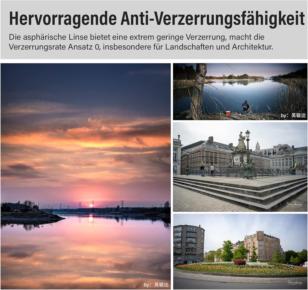 AstrHori 14 mm F4,5 Ultraweitwinkelobjektiv Manuelles APS-C-Objektiv Starke Anti-Verzerrung Kompatib
