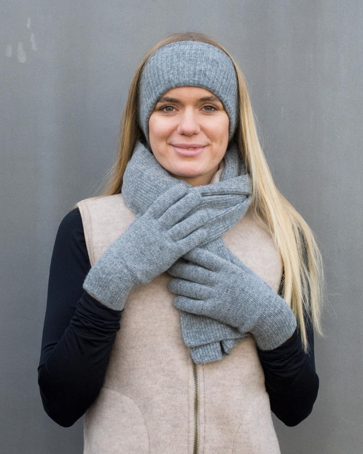 FosterNatur, Merino Damen Wollhandschuhe/Fingerhandschuhe, 100% Wolle Merino extrafein 7.5 Grau, 7.5