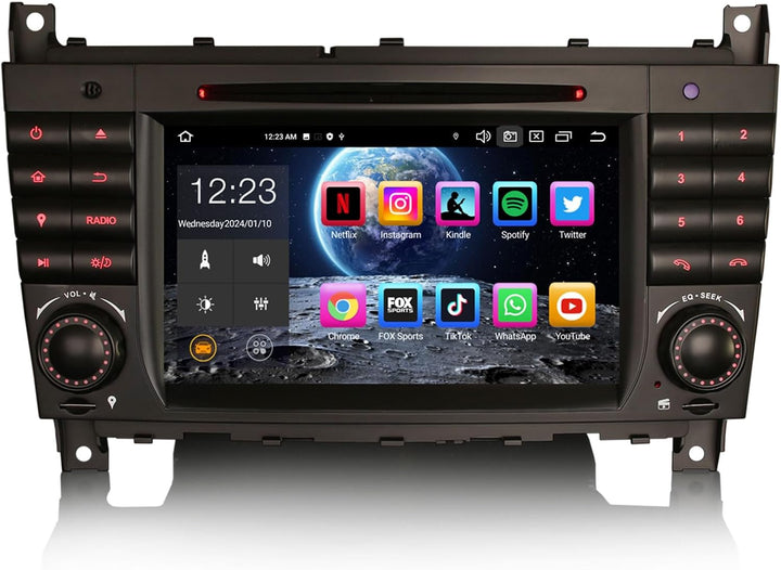 Erisin Android 14 8-Kern 7 Zoll Autoradio Mit GPS Navi für Mercedes Benz C/CLK/CLC Klasse W203 W209
