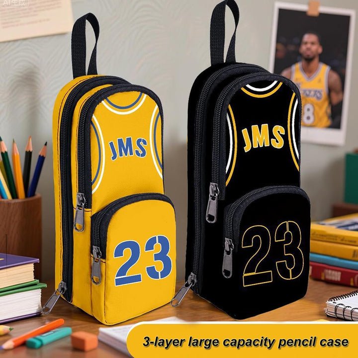 Basketball Player Federmäppchen Grosse Kapazität,Basketball Star Bunte 23 Trikot Federtasche,Grosse