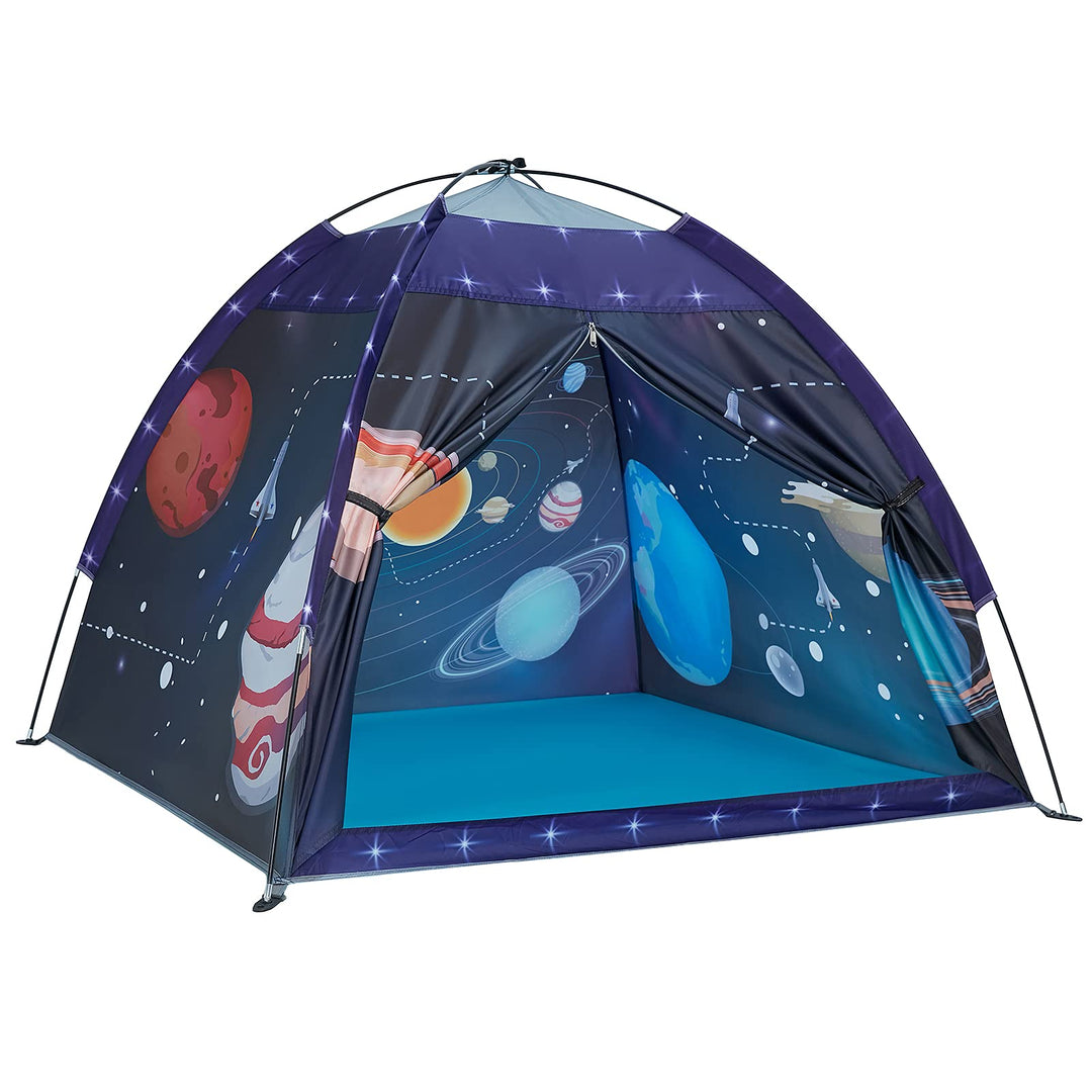 Kinderzelt, Exqline Spielzelt Kinder Zelt Drinnen und Draussen, Pop up Zelt Weltraum Planet Sonnensy