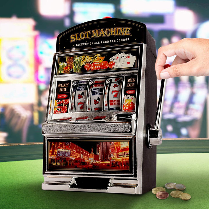 Monsterzeug Slot Machine Spardose - Einarmiger Bandit Spielautomat mit Sound und Licht, Kreative Ver