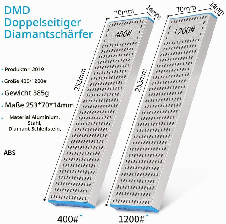 QZATACAEN Diamond Flattening Stone Lapping Plate Double Sided (400 &amp; 1200) Grit Diamond Sharpening P
