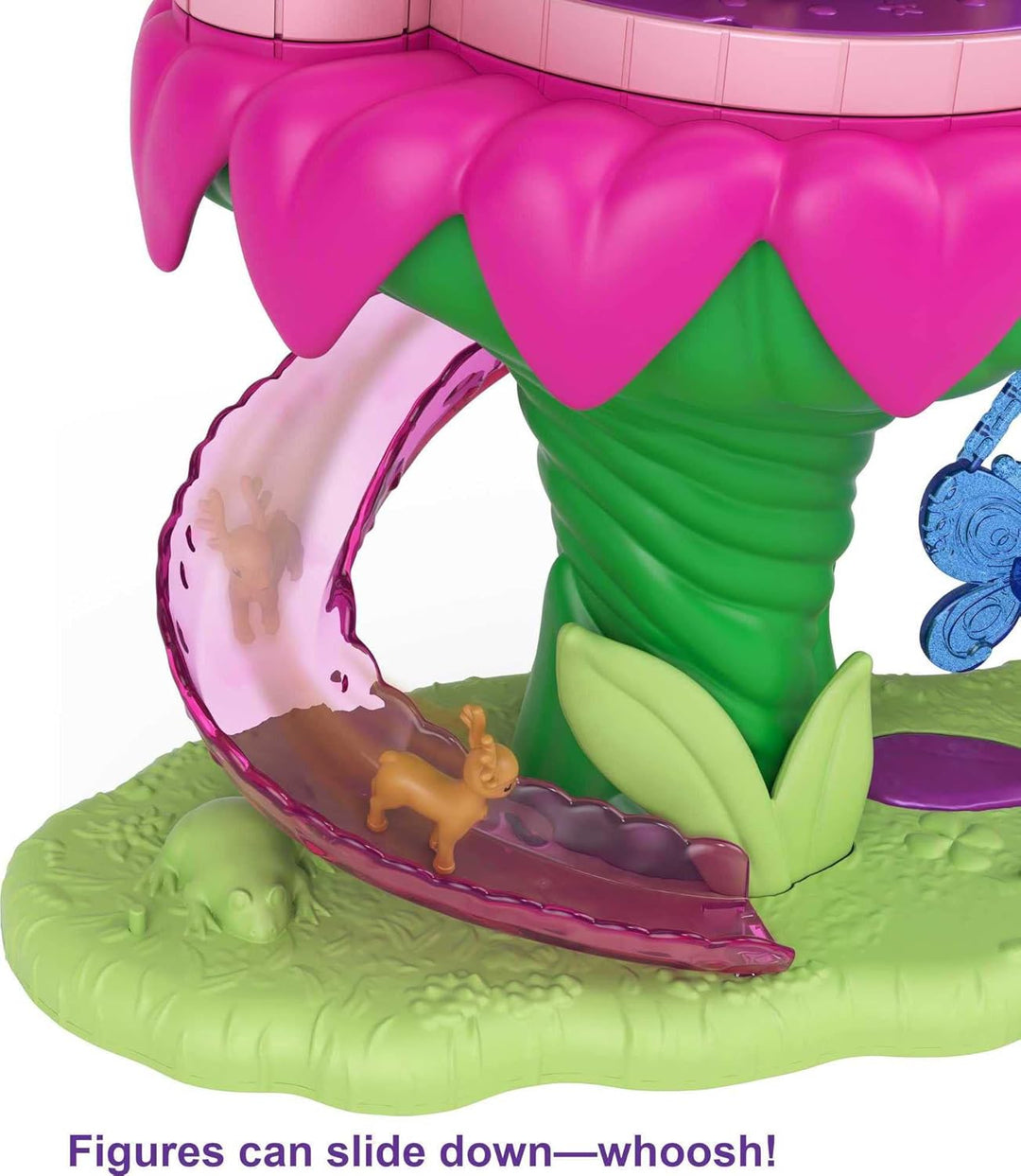 Polly Pocket GYK43 - Regenbogen-Einhornspass Feenflug, 2 Puppen und 15 Überraschungen, Spielzeug ab