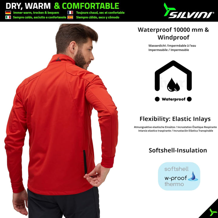 SILVINI ANTEO Softshell Jacke Herren Fahrrad Winter Fahrradjacke Langlaufjacke Herren Radjacke Herre