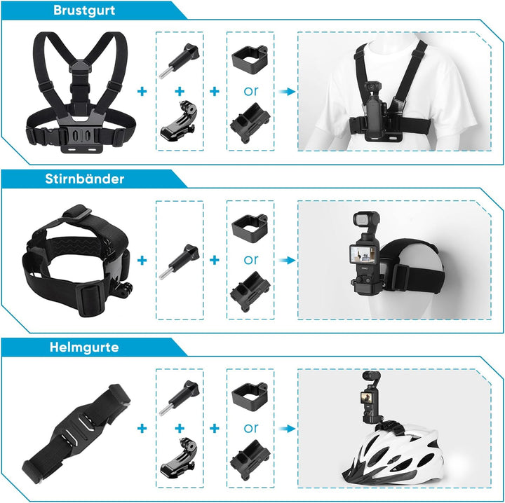 Zubehör Set Kit Bundle für DJI OSMO Pocket 3/Pocket 4, oGoDeal Ständer, Hartschalenkoffer, Selfie St