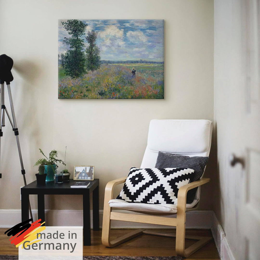 ARTland Leinwandbilder Wandbild Bild auf Leinwand 80x60 cm Wanddeko Landschaften Bäume Wiese Blumen