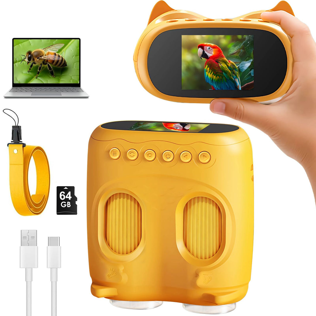 2 IN 1 Mikroskop und Taschenmikroskop für Kinder, 1000X Tragbares Digitales Mikroskop mit 2″ IPS Dis
