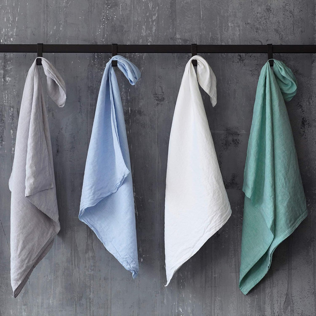 elegante Leinen Bettwäsche Breeze Weiss 1 Bettbezug 155 x 220 cm + 1 Kissenbezug 80 x 80 cm