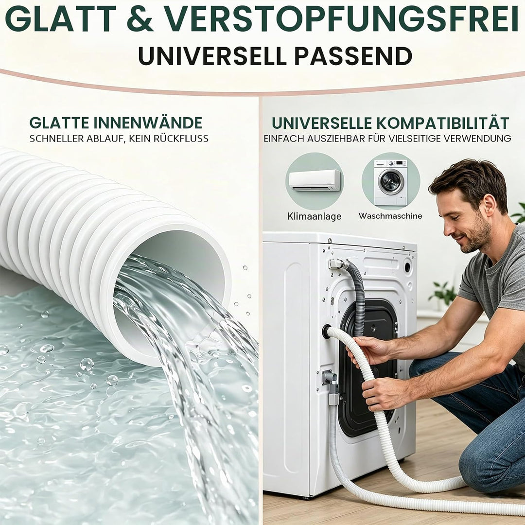 Kondensatschlauch Klimaanlage aus PVC, Kondensatschlauch Ø16mm-10m, UV-beständig Ablaufschlauch Klim